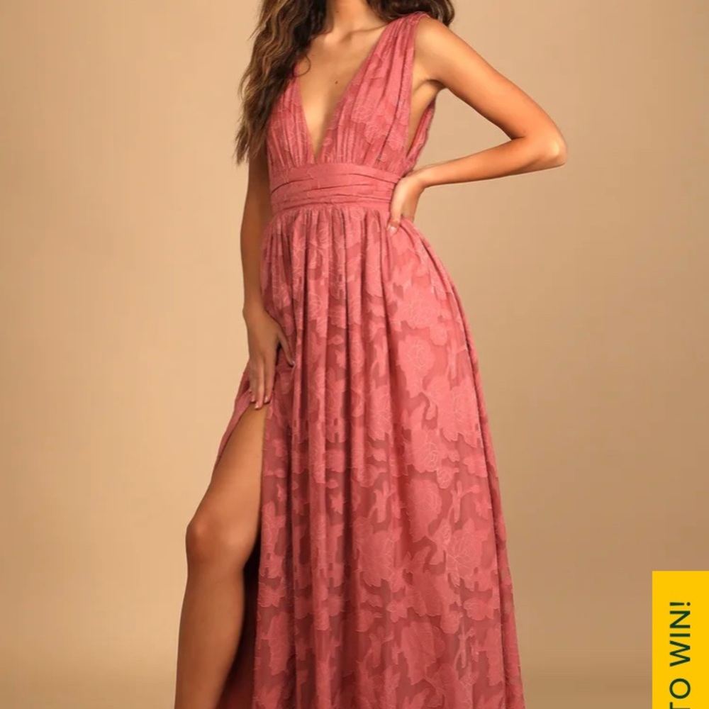 NWT Lulu’s Sweet Sophistication Vintage Rose Maxi Dress XL